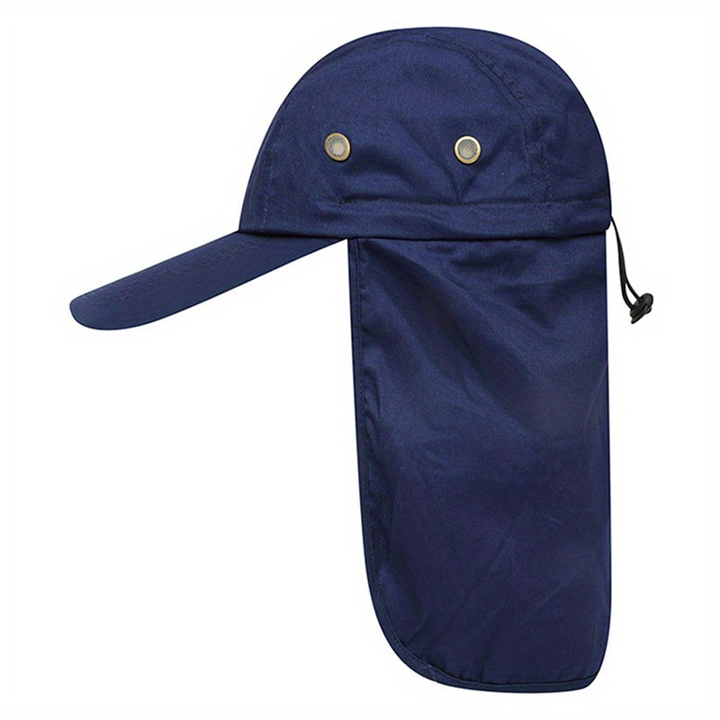 Camouflage Baseball Cap With Neck Flap Hood Waterproof Sun Visor