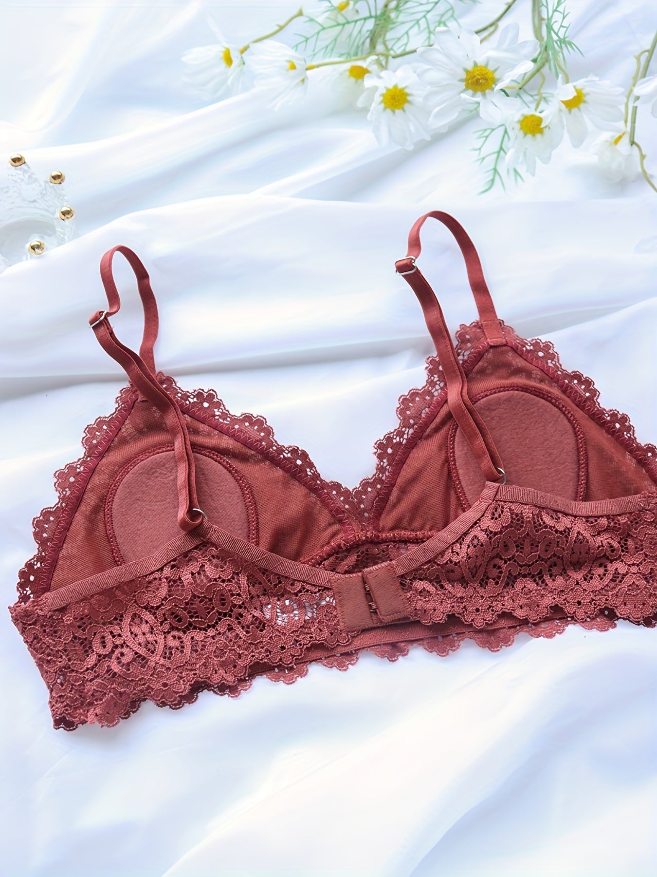 Scallop Trim Lace Bra Wireless Comfort