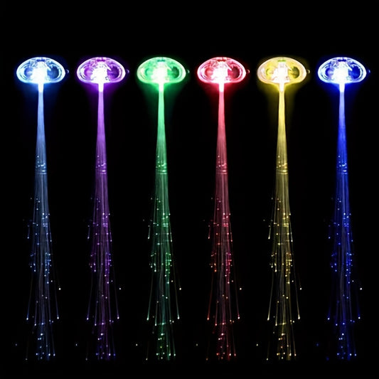 6pcs LED Colorful Glow Braids Glitter Braids for Prom Dance Bar Decoration