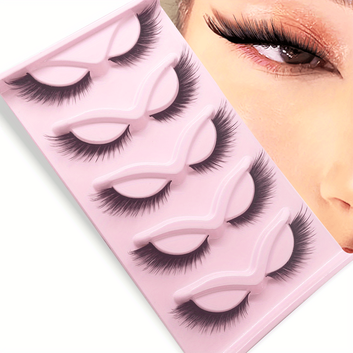 Fox Eye Mink Furry Cat Eye Eyelashes 3D 16mm Lashes 5 10 Pairs