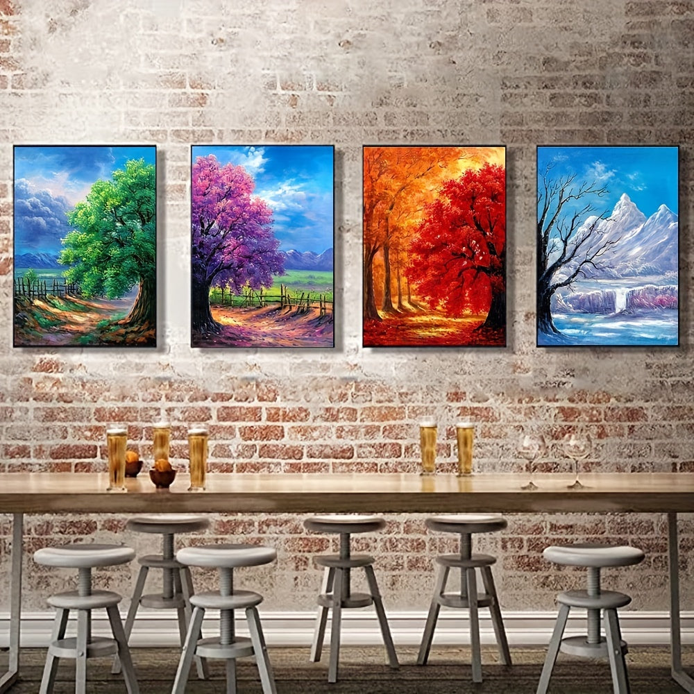4pcs 5D Diamond Painting Four Seasons Trees DIY Kit