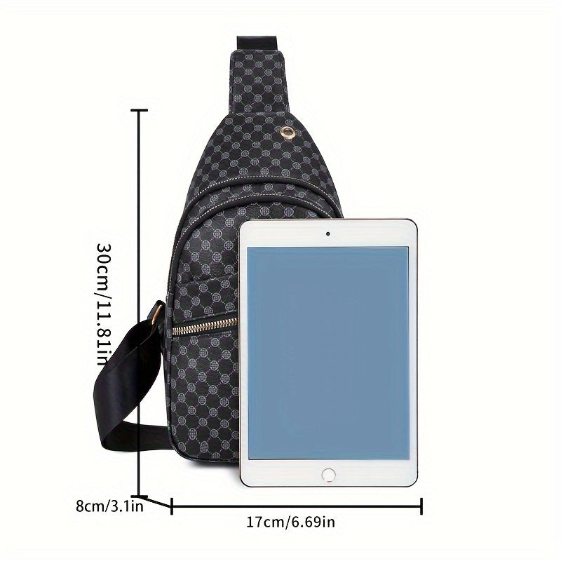 Men's Classic Chest Bag PU Sling Bag