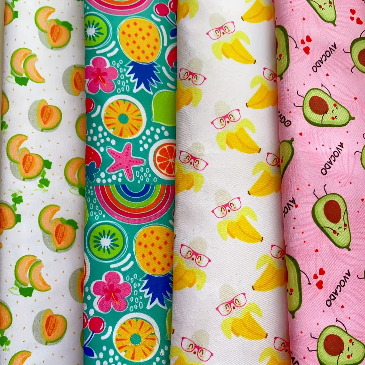 8pcs Fruit Themed Fabric Fat Quarter DIY Sewing Supplies Patchwork