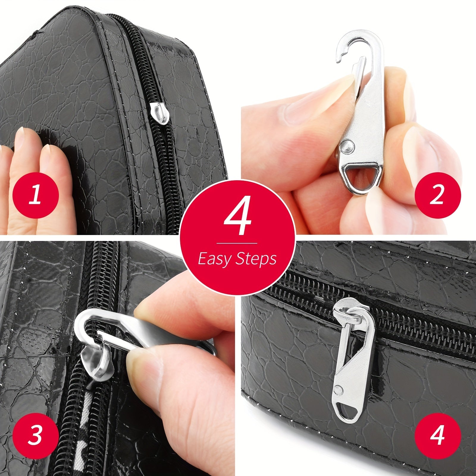 10 Sets Zipper Pull Replacement 4 Style Zipper Pull Tabs For Luggage