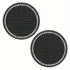 2Pcs Car Diamond Coaster Cup Holder Mat Auto Interior Decoration