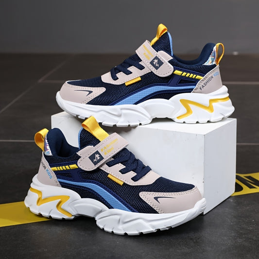 Boys Mesh Sneakers Hook and Loop Lightweight Anti Slip Shoes