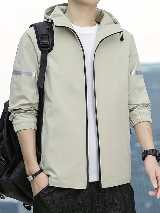 Men's Zip Up Hooded Jacket Windproof Hoodie