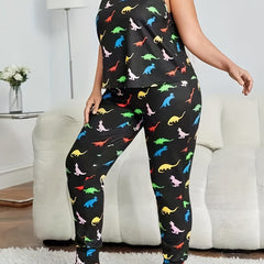  Dinosaur Print Tank Top & Pants Pajama Set