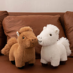 Soft Plush Pony Doll Realistic Horse Stuffed Animal Cuddly Gift Brown S