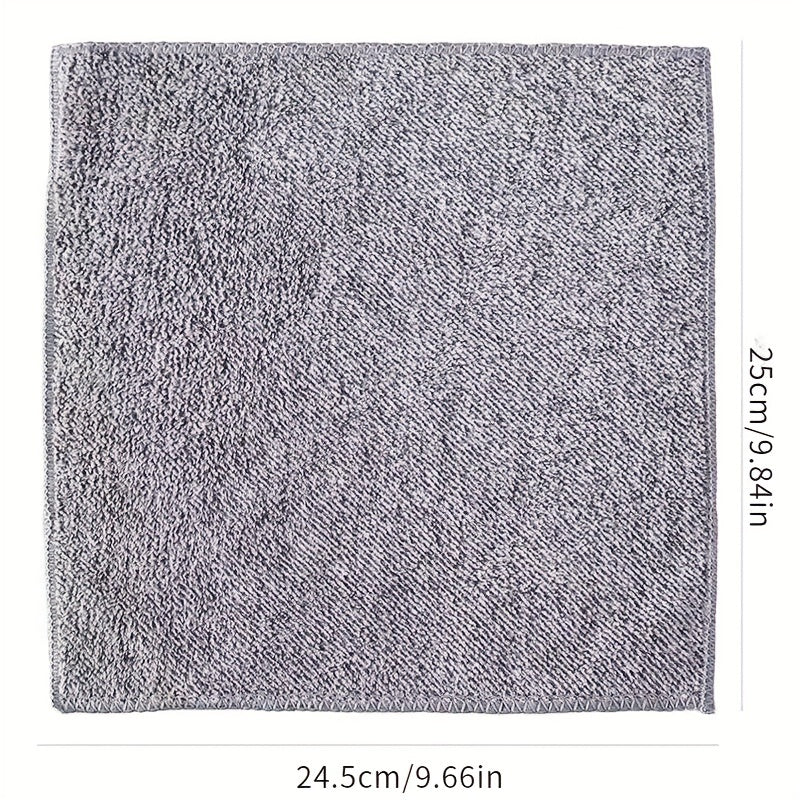 10pcs Grey Dish Towels Ultra-fine Fiber Wiping Cloth Towel