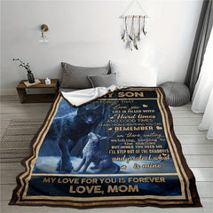Printed Wolf Pattern Blanket Soft And Comfortable Home And Camping Gift