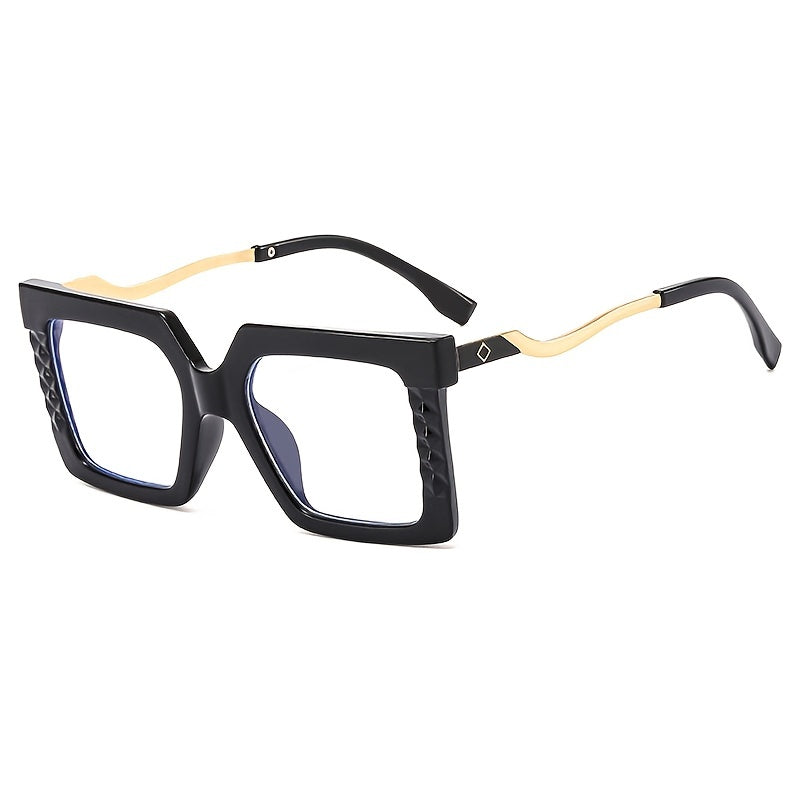 Large Frame Light Blocking Glasses Metal Eyeglasses Frame Square Spectacles