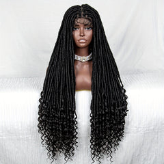 African Braided Spring Twist Lace Wig 86 cm