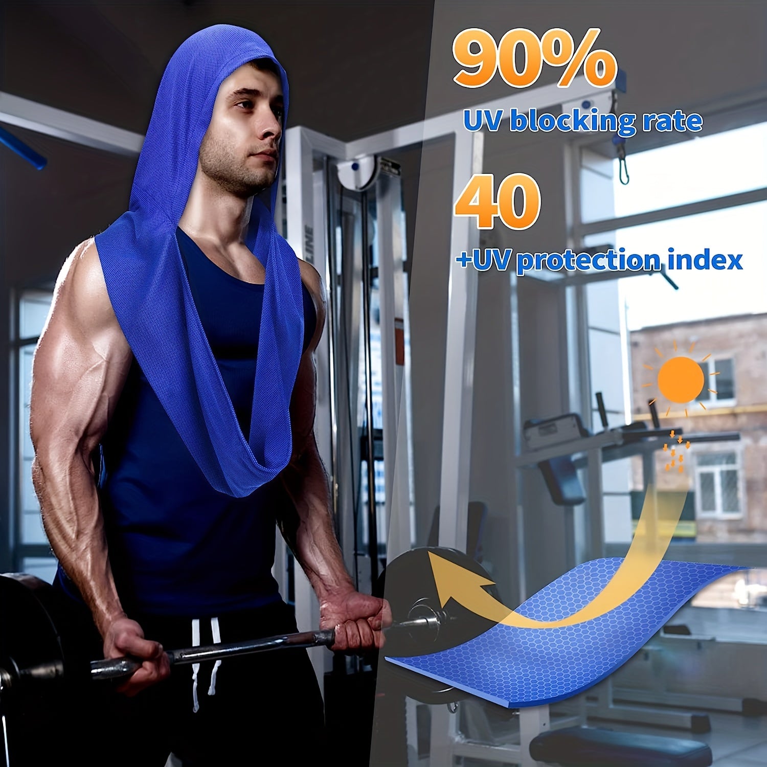 Cooling Hoodie Towel Stay Comfortable Hot Weather UV Protection Quick Drying
