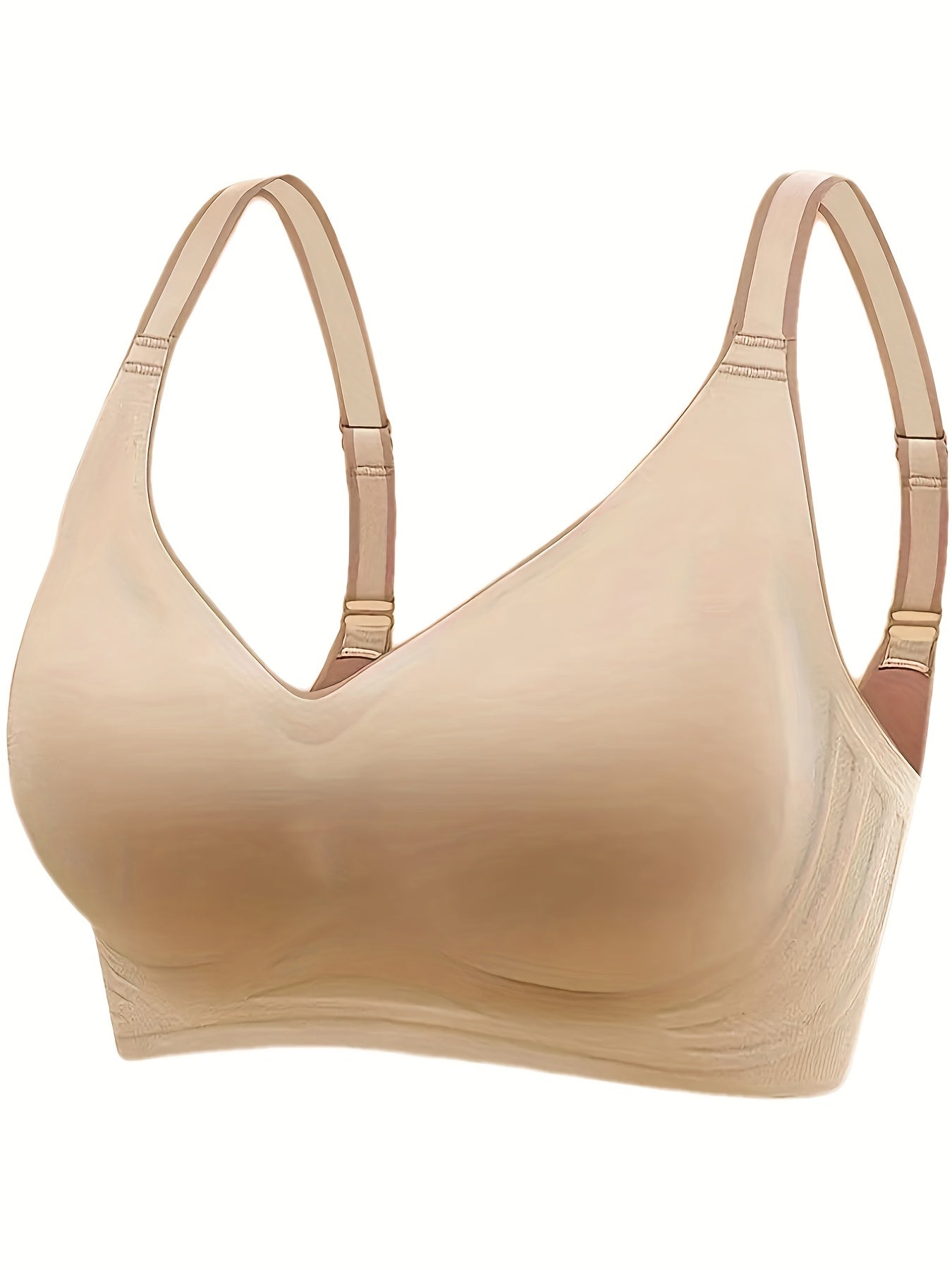 Colorblock Trim Wireless Push Up Bra with Breathable Design