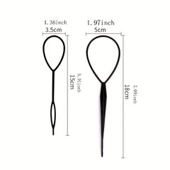 15pcs Topsy Tail Hair Tool Hair Braid Accessories Ponytail Maker Updo Hair Loop