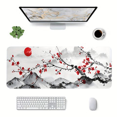 Plum Blossom Ink Painting Large Mouse Pad for Desktop