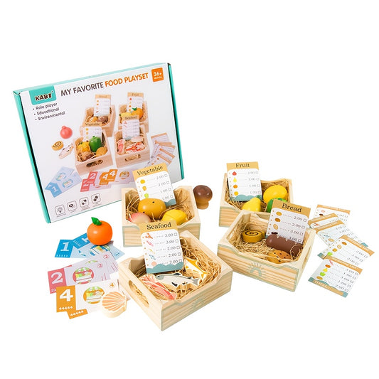 Realistic Food Set for Kids Playhouse