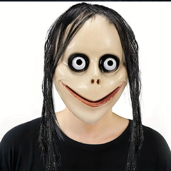 Halloween Mask Scary Long Hair Role Playing Clown Costume