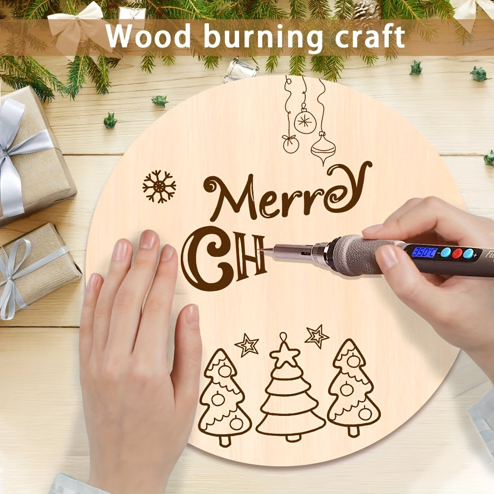 6pcs Unfinished Wood Round Disc Door Hanging Sign Blank Wreath Board Crafts