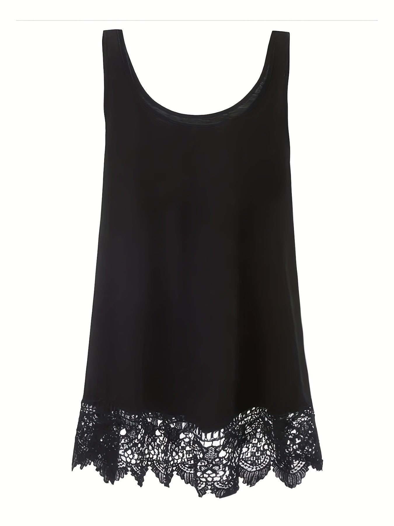 Rose Print Lace Trim Tank Top Sleeveless Summer Casual Women's Clothing