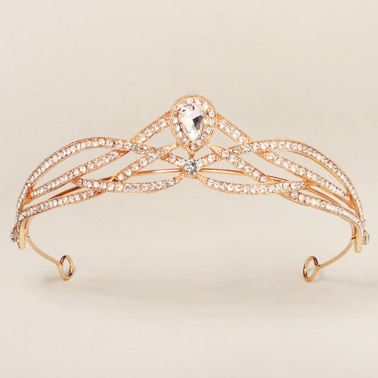 Vintage Rhinestone Headband Accessory Baroque Crown for Halloween Party