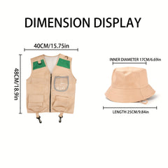Kids Outdoor Adventure Vest Cosplay Set