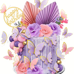 Bohemian Style Paper Leaves Cake Decor Inserts