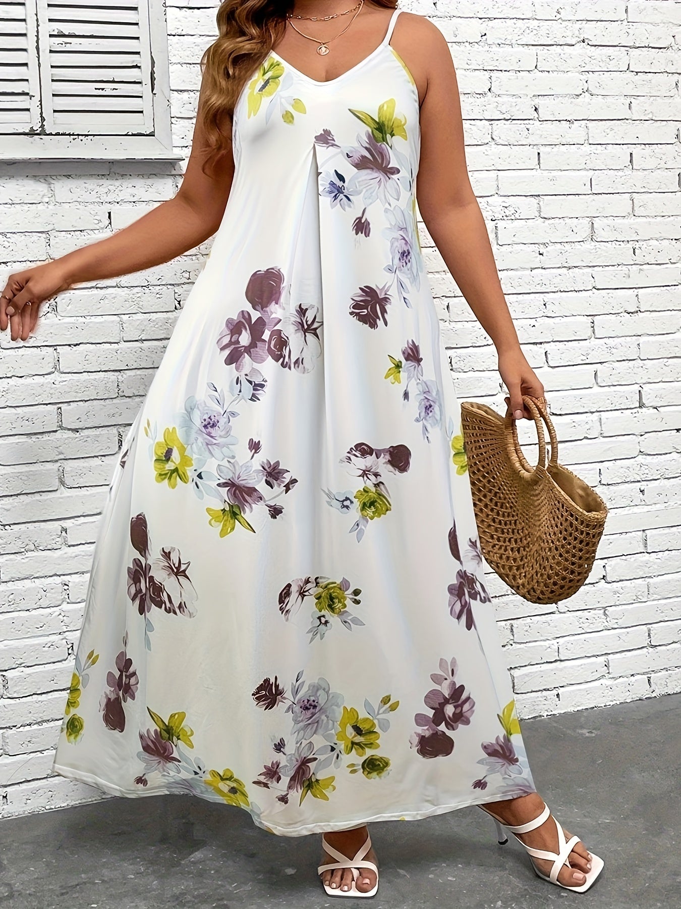  Floral Print Cami Maxi Dress