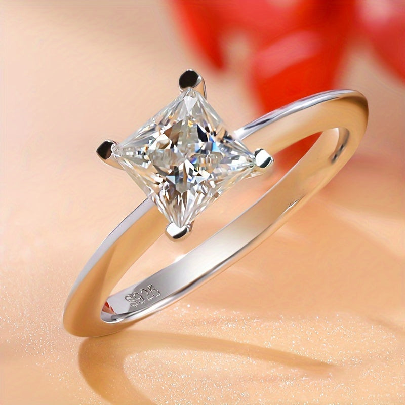 Classic Princess Cut Moissanite Ring