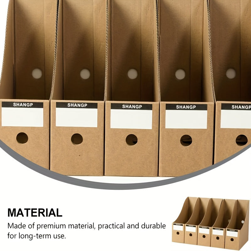 5pcs File & Folder Holder Cardboard Magazine Storage Box