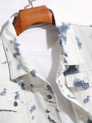 Men's Tie Dyed Denim Jacket Slim Fit