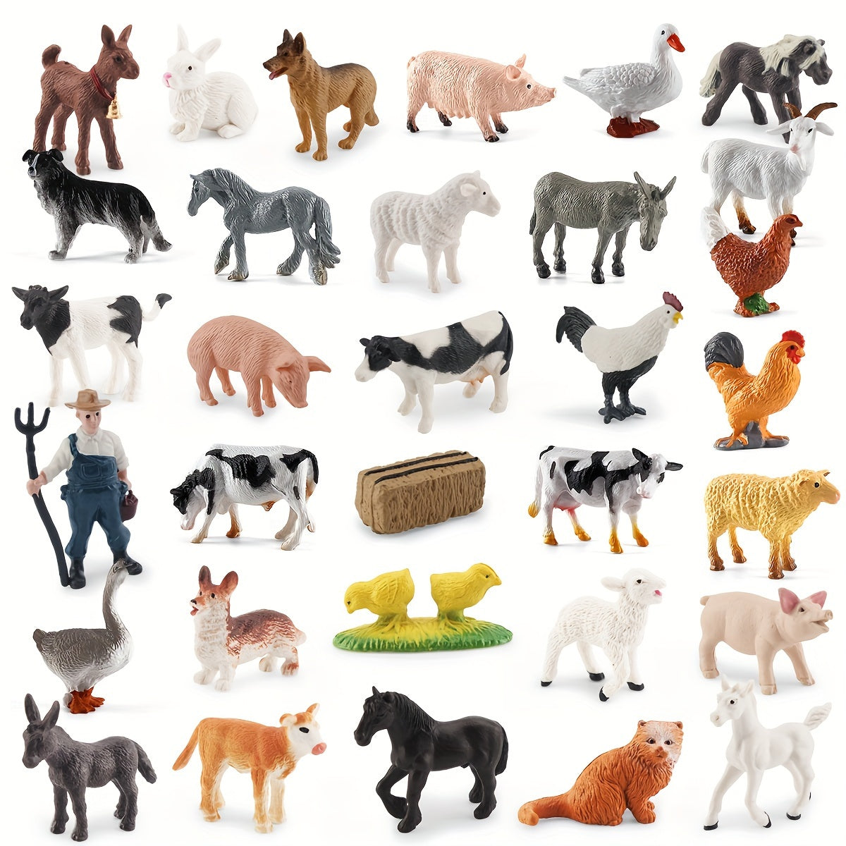 Fantarea Farm Animals Set for Kids - Realistic Figures - Ages 3-8