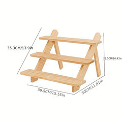 Solid Wood Trapezoidal Jewelry Storage Rack