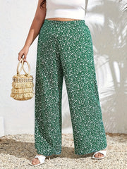  Floral Print High Rise Wide Leg Trousers