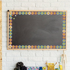 Boho Daisy Flower Bulletin Board Borders with Smiling Faces