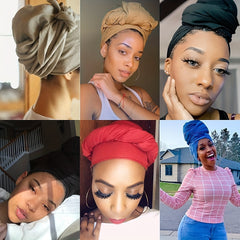 Boho Pleated Head Wrap Turban Cap Solid Headscarf Classic Ramadan Hijab Bonnet