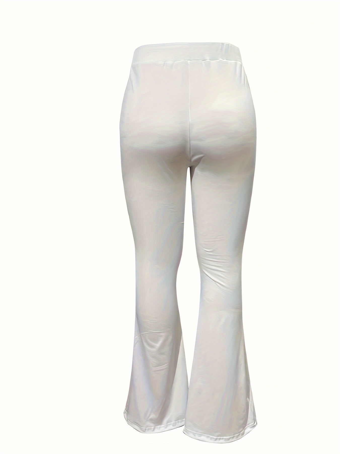 Women's Plus Size Solid High Rise Flared Leg Pants