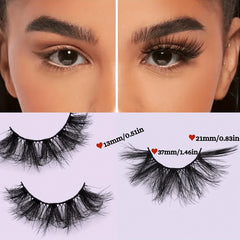 3 Pairs Fluffy Cat Eye False Eyelashes Thick Cluster Faux Mink Lashes