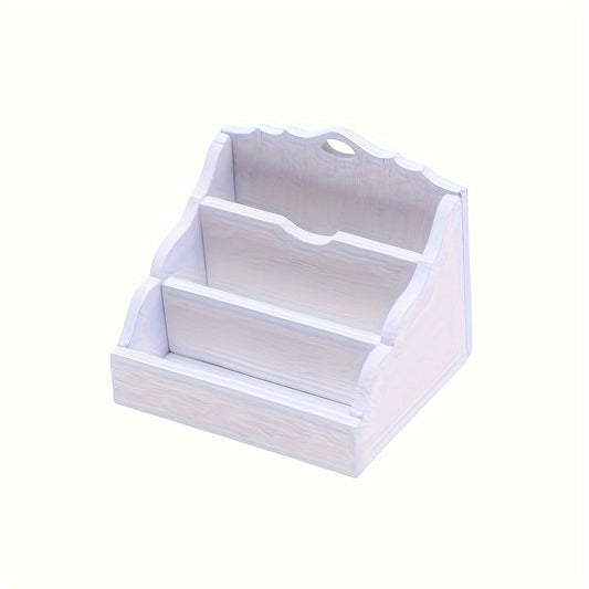 Wooden Bookshelf & Desk Set for Toy House Decor Study Scene Replica