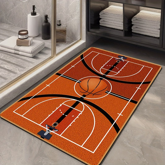Basketball Court Crystal Pile Carpet Living Room Play Mat