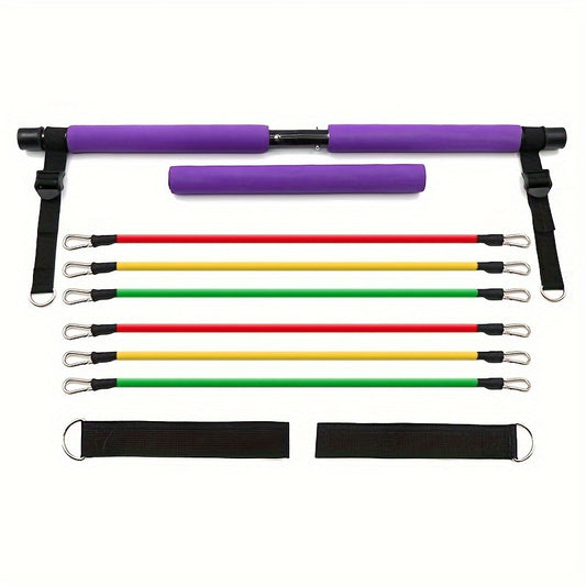 10pcs Pilates Fitness Stick Set Resistance Tension Rope for Body Shaping
