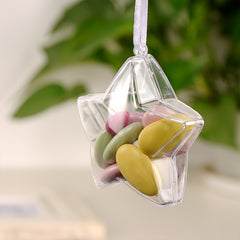 10pcs Transparent Five-pointed Star Plastic Ball Christmas Candy Box