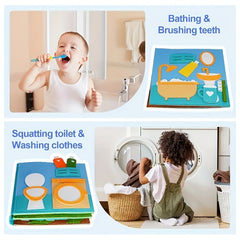 Kids Busy Board Toy Set Felt Educational House