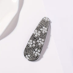 Rhinestone Snap Clip Faux Pearl Hair Clip for Women Girls Hair Accessories