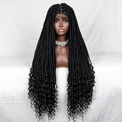 African Braided Spring Twist Lace Wig 86 cm
