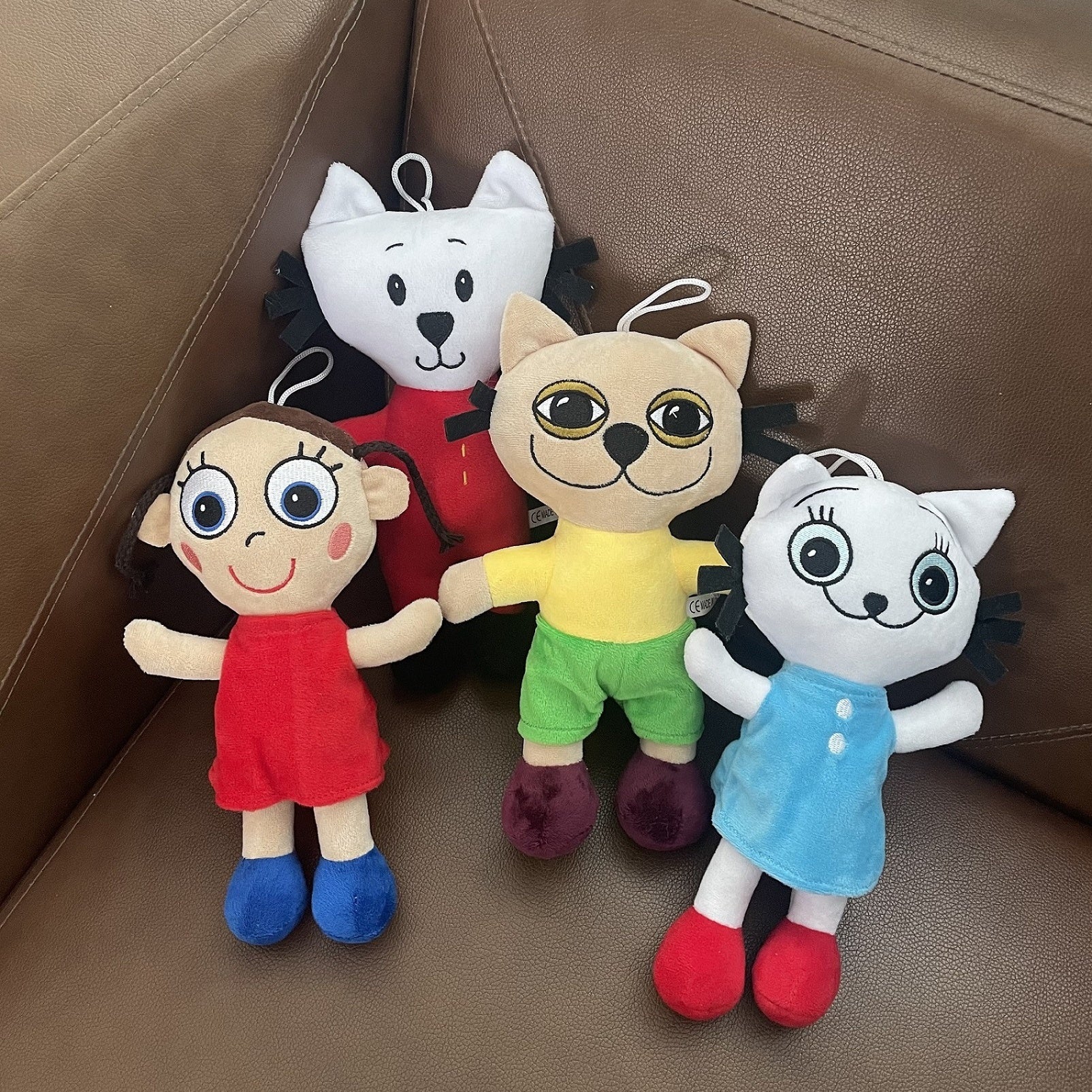 4 Dolls Cat Figures Little Girl Plush Dolls Party Decorations