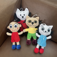 4 Dolls Cat Figures Little Girl Plush Dolls Party Decorations