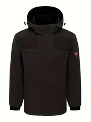 Men's Smart Heating Detachable Hooded Jacket Windproof Warm Outdoor Coat