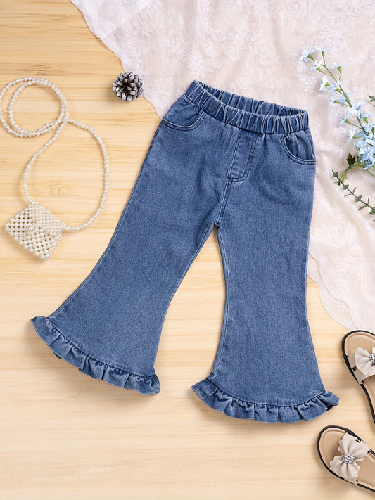 Girls Denim Flare Bell Bottom Pants for All Seasons